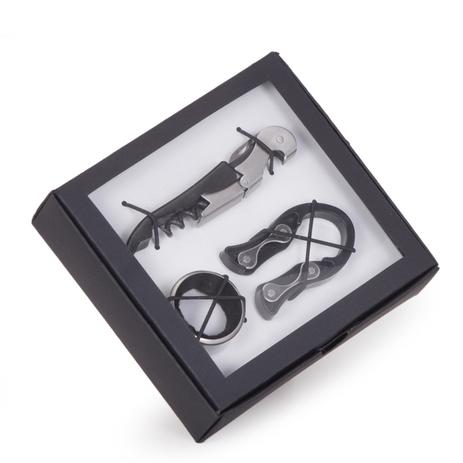 Kit Acessórios para vinhos Saca rolhas + anel + cortador - Shop quality Menor preço em Kit Acessórios para vinhos Saca rolhas + anel + cortador - Shop quality