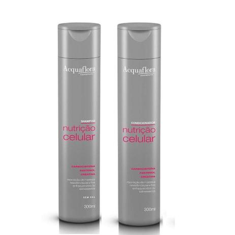 Kit Acquaflora Nutrição Celular - Shampoo 300ml + Condicionador 300ml Menor preço em Kit Acquaflora Nutrição Celular - Shampoo 300ml + Condicionador 300ml