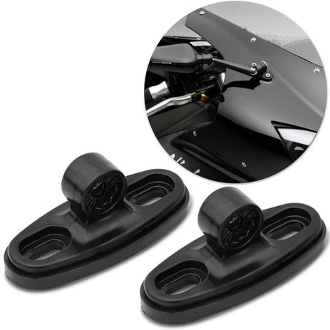 Kit Adaptador de Retrovisores para Motos Carenadas Universal Preto em Alumínio - St Menor preço em Kit Adaptador de Retrovisores para Motos Carenadas Universal Preto em Alumínio - St