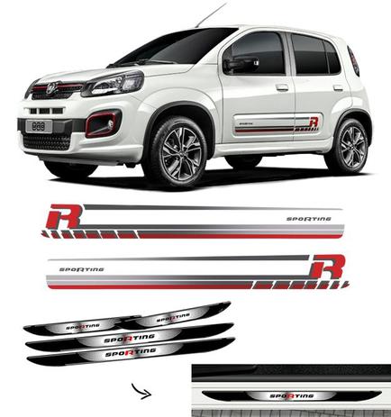 Kit Adesivo Faixa Fiat Uno Sporting 2017/ + Soleira Da Porta - Sportinox Menor preço em Kit Adesivo Faixa Fiat Uno Sporting 2017/ + Soleira Da Porta - Sportinox