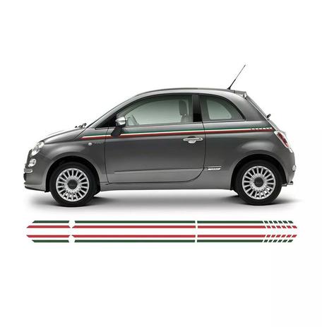 Kit Adesivo Faixa Lateral Fiat 500 Itália Modelo Original - Sportinox Menor preço em Kit Adesivo Faixa Lateral Fiat 500 Itália Modelo Original - Sportinox