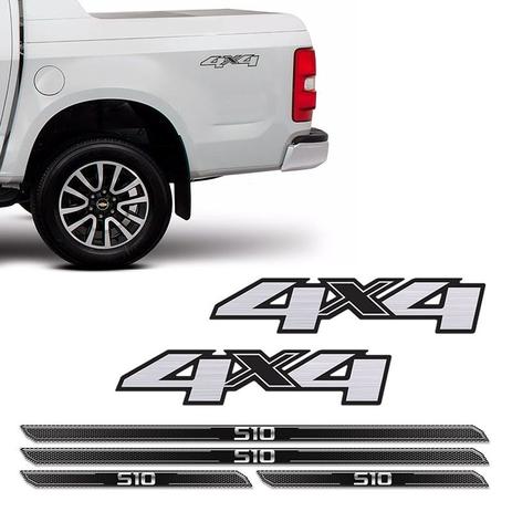 Kit Adesivos 4x4 S10 2013/2019 Escovado + Soleira Protetora - Sportinox Menor preço em Kit Adesivos 4x4 S10 2013/2019 Escovado + Soleira Protetora - Sportinox