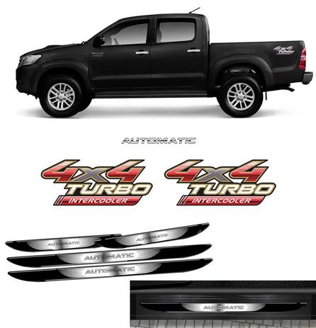 Menor preço em Kit Adesivos Hilux 4x4 Automatic 09/12 + Soleira Black Over - Sportinox