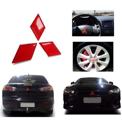 Kit Adesivos Logo Lancer Resinado Vermelho Refletivo - Sportinox Menor preço em Kit Adesivos Logo Lancer Resinado Vermelho Refletivo - Sportinox