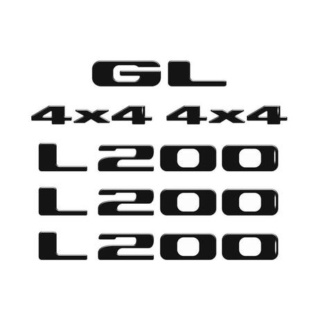 Kit Adesivos Mitsubishi L200 Gl 4x4 Preto Emblemas Resinados - Sportinox Menor preço em Kit Adesivos Mitsubishi L200 Gl 4x4 Preto Emblemas Resinados - Sportinox