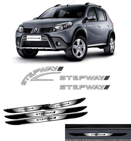 Kit Adesivos Prata Sandero Stepway 2008 + Soleira Da Porta - Sportinox Menor preço em Kit Adesivos Prata Sandero Stepway 2008 + Soleira Da Porta - Sportinox
