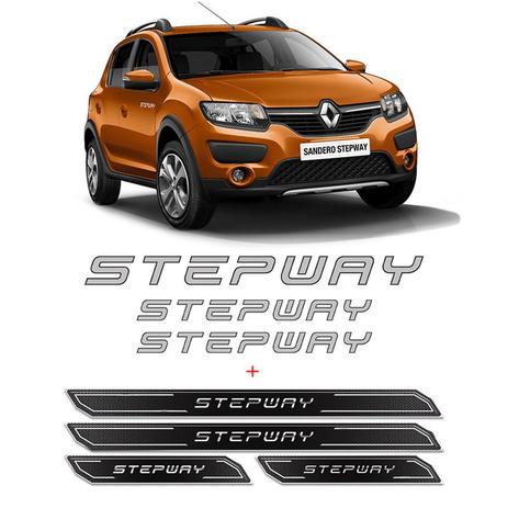 Kit Adesivos Sandero Stepway 2015 Prata + Soleira Da Porta - Sportinox Menor preço em Kit Adesivos Sandero Stepway 2015 Prata + Soleira Da Porta - Sportinox