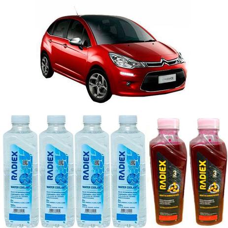 Kit aditivo radiador anticorrosivo vermelho + agua desmineralizada - citroen c3 - r8704 - Radiex Menor preço em Kit aditivo radiador anticorrosivo vermelho + agua desmineralizada - citroen c3 - r8704 - Radiex