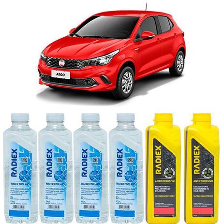 Kit aditivo radiador anticorrosivo vermelho + agua desmineralizada - fiat argo - r8704 - Radiex é boa?