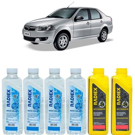 Kit aditivo radiador anticorrosivo vermelho + agua desmineralizada - fiat siena - r8704 - Radiex Menor preço em Kit aditivo radiador anticorrosivo vermelho + agua desmineralizada - fiat siena - r8704 - Radiex