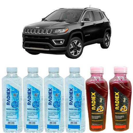 Kit aditivo radiador anticorrosivo vermelho + agua desmineralizada - jeep compass - r8704 - Radiex Menor preço em Kit aditivo radiador anticorrosivo vermelho + agua desmineralizada - jeep compass - r8704 - Radiex