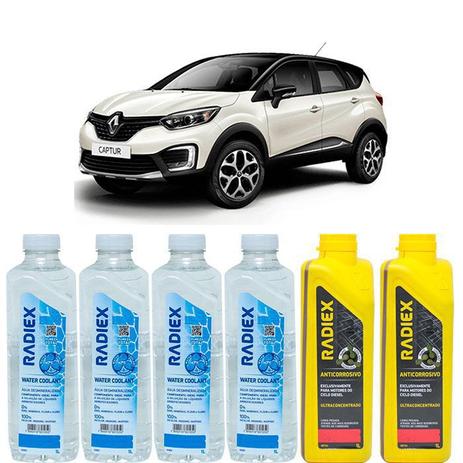 Kit aditivo radiador anticorrosivo vermelho + agua desmineralizada - renault captur - r8704 - Radiex é boa?