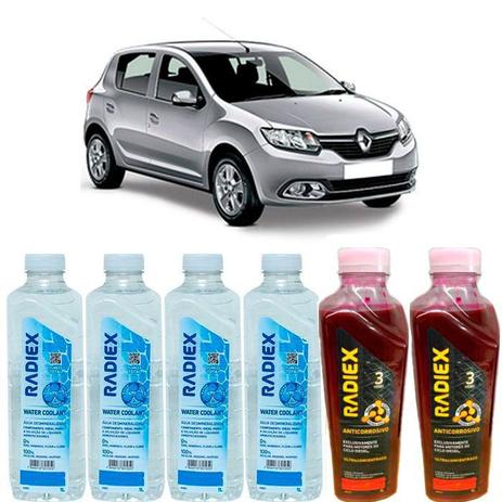 Kit aditivo radiador anticorrosivo vermelho + agua desmineralizada - renault sandero - r8704 - Radiex Menor preço em Kit aditivo radiador anticorrosivo vermelho + agua desmineralizada - renault sandero - r8704 - Radiex