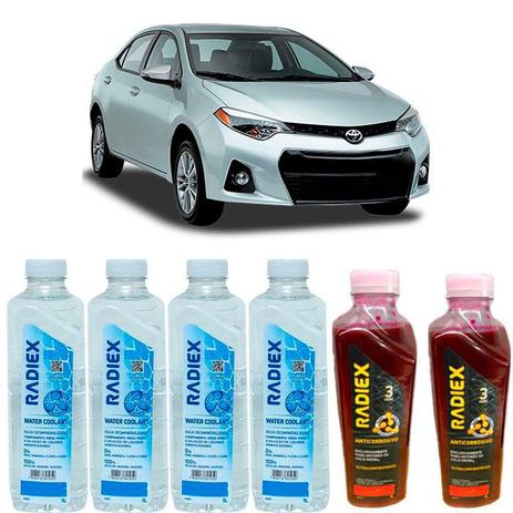 Kit aditivo radiador anticorrosivo vermelho + agua desmineralizada - toyota corolla - r8704 - Radiex Menor preço em Kit aditivo radiador anticorrosivo vermelho + agua desmineralizada - toyota corolla - r8704 - Radiex