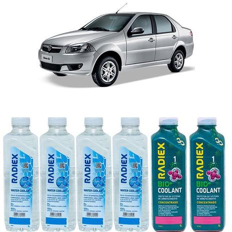 Kit aditivo radiador bio coolant concentrado rosa + agua desmineralizada - fiat siena - r1923 - Radiex é boa?