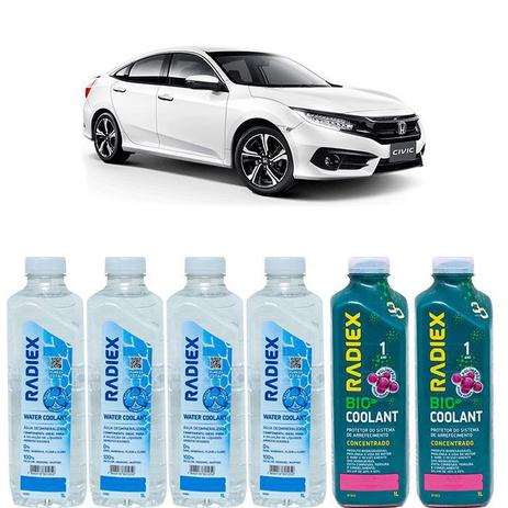 Kit aditivo radiador bio coolant concentrado rosa + agua desmineralizada - honda civic - r1923 - Radiex é boa?
