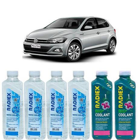 Kit aditivo radiador bio coolant concentrado rosa + agua desmineralizada - volkswagen polo - r1923 - Radiex é boa?