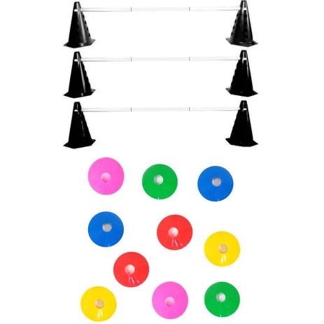Kit Agilidade Funcional 8 Cones Barreira + 10 Chapeu Chines - Natural fitness Menor preço em Kit Agilidade Funcional 8 Cones Barreira + 10 Chapeu Chines - Natural fitness