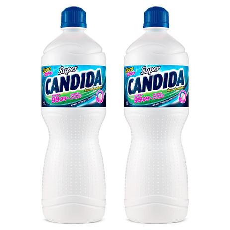 Kit Água Sanitária Super Candida 1L - 2 unidades Menor preço em Kit Água Sanitária Super Candida 1L - 2 unidades