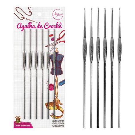 Kit Agulhas Para Crochê 6 Unidade - Art house Menor preço em Kit Agulhas Para Crochê 6 Unidade - Art house