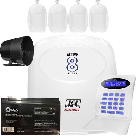 Kit Alarme Active 8 Ultra Jfl Com Sensores Internos Idx 1001 Jfl - Jfl alarmes Menor preço em Kit Alarme Active 8 Ultra Jfl Com Sensores Internos Idx 1001 Jfl - Jfl alarmes