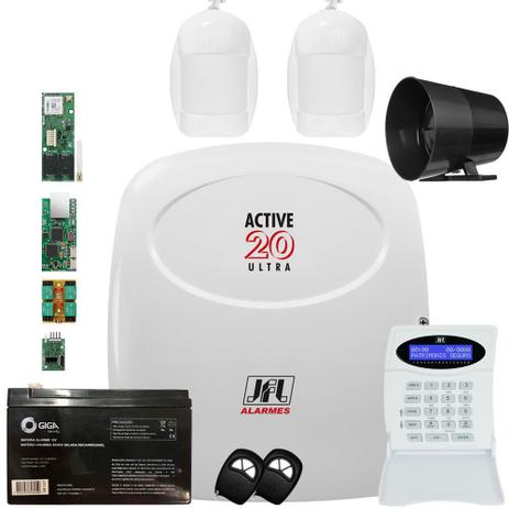 Kit Alarme Monitorado Active 20 Com Bateria E Controle E Sensores - Jfl alarmes Menor preço em Kit Alarme Monitorado Active 20 Com Bateria E Controle E Sensores - Jfl alarmes