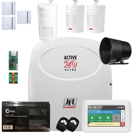 Kit Alarme Monitorado Active 20 Ultra Jfl Com Teclado Touch - Jfl alarmes Menor preço em Kit Alarme Monitorado Active 20 Ultra Jfl Com Teclado Touch - Jfl alarmes