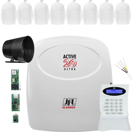 Kit Alarme Monitorado Active 20 Ultra Jfl + Ethernet + Gprs - Jfl alarmes Menor preço em Kit Alarme Monitorado Active 20 Ultra Jfl + Ethernet + Gprs - Jfl alarmes