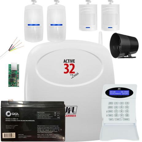 Kit Alarme Monitorado Active 32 Duo Jfl + Ethernet + Sensores - Jfl alarmes Menor preço em Kit Alarme Monitorado Active 32 Duo Jfl + Ethernet + Sensores - Jfl alarmes
