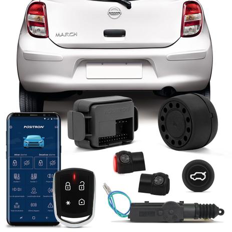 Kit Alarme Pósitron Cyber PX360BT + Abertura Porta Malas Nissan March 2012 a 2017 Abre Botão Alarme - Prime é boa?