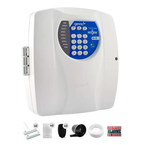 Kit Alarme Residencial e Comercial Genno Com 4 Sensores Com Fio + Discadora. Menor preço em Kit Alarme Residencial e Comercial Genno Com 4 Sensores Com Fio + Discadora.