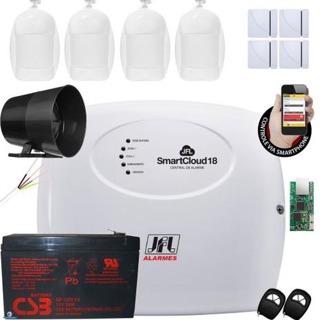 Kit Alarme Residencial Jfl Smart Cloud 18 Com Modulo Ethernet E Bateria - Jfl alarmes Menor preço em Kit Alarme Residencial Jfl Smart Cloud 18 Com Modulo Ethernet E Bateria - Jfl alarmes