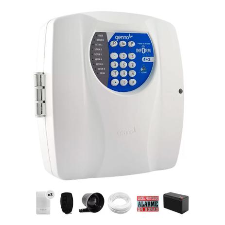 Kit Alarme Residencial ou Comercial Genno Com 3 Sensores IVP Sem Fio. Menor preço em Kit Alarme Residencial ou Comercial Genno Com 3 Sensores IVP Sem Fio.