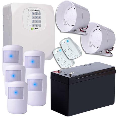 Kit Alarme Sem Fio Com Bateria 2 Sirenes 5 Sensores - Ipec Menor preço em Kit Alarme Sem Fio Com Bateria 2 Sirenes 5 Sensores - Ipec