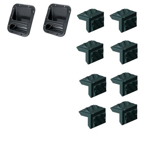 Kit Alça Grande para Caixa Acústica Profissional 8 Cantoneiras Quina Viva - Permak Menor preço em Kit Alça Grande para Caixa Acústica Profissional 8 Cantoneiras Quina Viva - Permak