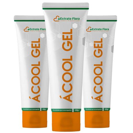 Kit Álcool Gel Antisséptico Para Mãos 60g 3 unidades - Extrato flora Menor preço em Kit Álcool Gel Antisséptico Para Mãos 60g 3 unidades - Extrato flora