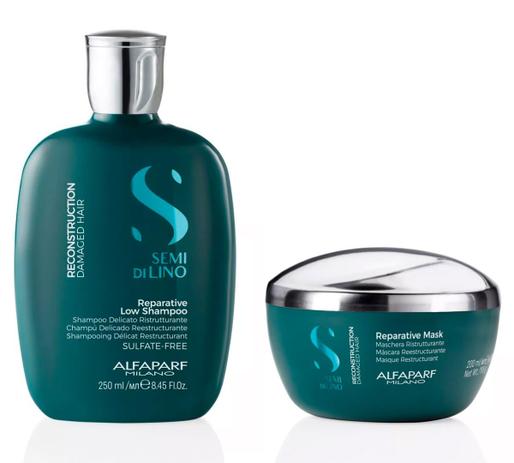 Kit Alfaparf Semi Di Lino Reconstruction Shampoo Máscara Menor preço em Kit Alfaparf Semi Di Lino Reconstruction Shampoo Máscara