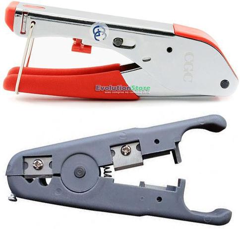 Kit Alicate Compressão + Decapador Crimpar Coaxial Rg6 Rg59 GC501 Menor preço em Kit Alicate Compressão + Decapador Crimpar Coaxial Rg6 Rg59 GC501