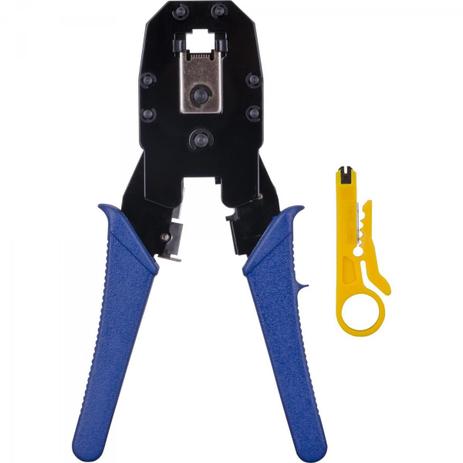 Kit Alicate para Crimpar RJ45 RJ12 RJ11 e Desencapador de Cabos ALC01 Azul HYX Menor preço em Kit Alicate para Crimpar RJ45 RJ12 RJ11 e Desencapador de Cabos ALC01 Azul HYX