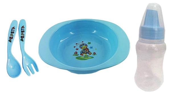 Kit Alimentação Copo Prato Talher Azul Pepeta 1018 Menor preço em Kit Alimentação Copo Prato Talher Azul Pepeta 1018