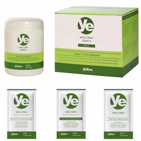 Kit Alisante Yellow New Form Hidróxido de Sódio - 230g Menor preço em Kit Alisante Yellow New Form Hidróxido de Sódio - 230g