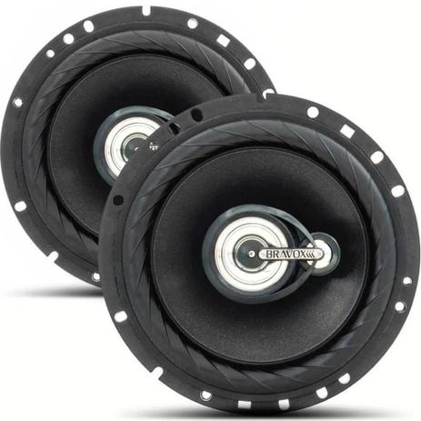 Kit Alto Auto Falante Triaxial Bravox 6 Tr6bk 160w Rms Par Menor preço em Kit Alto Auto Falante Triaxial Bravox 6 Tr6bk 160w Rms Par