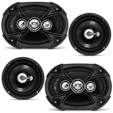 Kit Alto Falantes Bravox Linha Black 6x9 e 6” 380W RMS 4 Ohms Bobina Simples Quadriaxial Triaxial Menor preço em Kit Alto Falantes Bravox Linha Black 6x9 e 6” 380W RMS 4 Ohms Bobina Simples Quadriaxial Triaxial