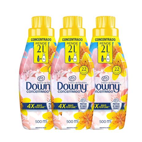 Kit Amaciante Downy 4X Concentrado - Frescor de Primavera 500ml com 3 unidades Menor preço em Kit Amaciante Downy 4X Concentrado - Frescor de Primavera 500ml com 3 unidades