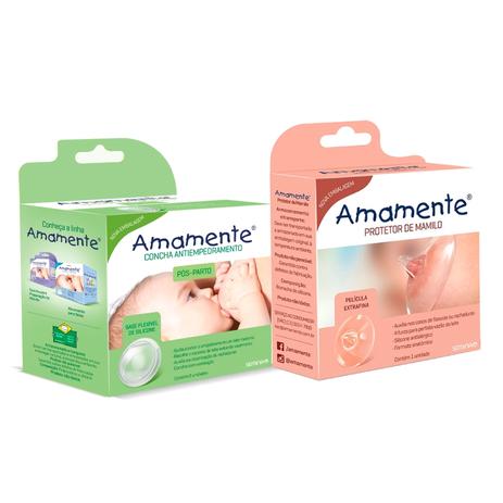 Kit Amamente 1 Concha Pós Parto Antiempedramento + 1 Protetor de Mamilo Intermediário Menor preço em Kit Amamente 1 Concha Pós Parto Antiempedramento + 1 Protetor de Mamilo Intermediário