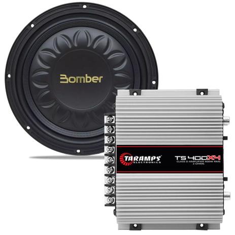 Kit Amplificador TS-400X4 + Subwoofer Slim High Power 12 Polegadas - Taramps e bomber Menor preço em Kit Amplificador TS-400X4 + Subwoofer Slim High Power 12 Polegadas - Taramps e bomber