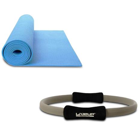 Kit Anel de Pilates Plus Toning Ring LS3167B Cinza + Colchonete de Yoga Azul LiveUp LS3231B é boa?