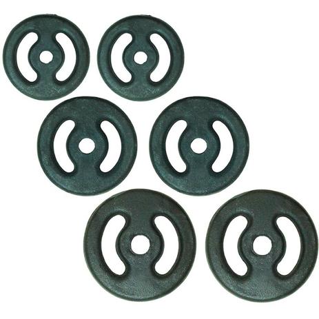 Kit Anilhas Pintada 24kg Polimet - Poli sports Menor preço em Kit Anilhas Pintada 24kg Polimet - Poli sports