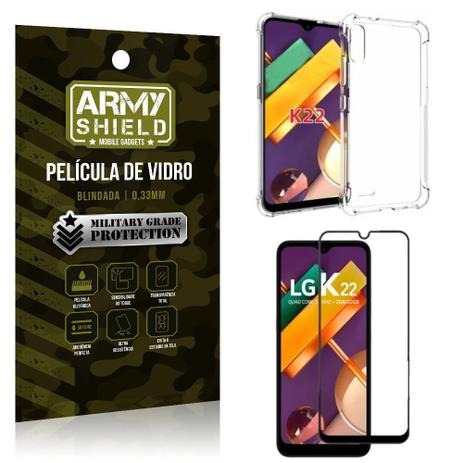 Kit Anti Impacto LG K22 Capinha Anti Impacto + Película de Vidro 3D -  Armyshield - Kit Capinha e Película para Celular - Magazine Luiza