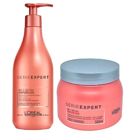 Kit Anti-Quebra LOréal Professionnel Inforcer Shampoo 500ml + Máscara 500g Menor preço em Kit Anti-Quebra LOréal Professionnel Inforcer Shampoo 500ml + Máscara 500g